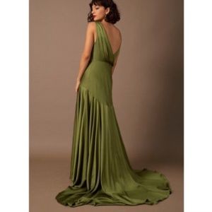 Fame and Partners Olive Green Maxi Dress